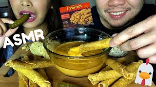 ASMR DELIMEX CHICKEN TAQUITOS with CHEESE DIP [upl. by Hirz95]