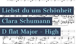 Liebst du um Schönheit Piano Accompaniment Clara Schumann Op 12 No 4 Karaoke [upl. by Ellerehc]