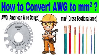 AWG to mm2  American wire gauge to mm2 [upl. by Olaznog]