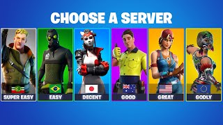 RANKING ALL FORTNITE SERVERS FROM WORST TO BEST UPDATED [upl. by Hpeseoj]