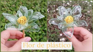 Como hacer una flor reciclando botella de plástico [upl. by Rettig]