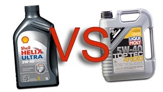 Shell Helix Ultra 5W40 vs Liqui Moly TopTec 4100 5W40 test [upl. by Yreneh206]