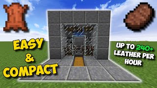 116 EASIEST WAY TO GET LEATHER IN MINECRAFT  Auto Cow Farm [upl. by Ocisnarf]