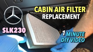 Mercedes SLK230 Cabin Air Filter Replacement 2000–2004  1 Minute DIY Video [upl. by Silloc]