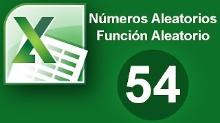 Tutorial Excel Cap 54 Números Aleatorios Función Aleatorio [upl. by Atiz805]