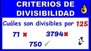 DIVISIBILIDAD POR 125 [upl. by Melony]