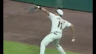 MLB Longest Outfield Throws [upl. by Odrude182]