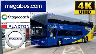 Megabus M11 Glasgow to London via Manchester Plaxton Panorama Volvo B11RLET Coach 50407YX69LCF [upl. by Anicnarf]