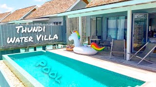 Thundi Water Villa with Pool Kuramathi Maldives Reef side [upl. by Anama154]