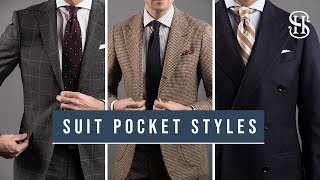 Suit Jacket Pocket Styles  Patch Flap Jetted Pockets [upl. by Dianemarie]