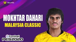 Mokhtar Dahari Classic Malaysia Face Build  Stats  PES 2020 [upl. by Wilinski422]