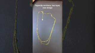 Paper clip chain double layer new design minivlog goldjewellery hallmarked [upl. by Annavoig]