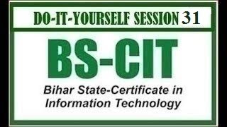 DOITYOURSELF SESSION 61  BSCIT SESSION 31 HINDI [upl. by Nared]