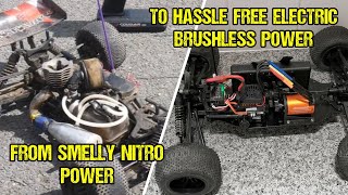 How To Convert A Nitro Powered Truck To Electric Brushless Power [upl. by Atsirt]