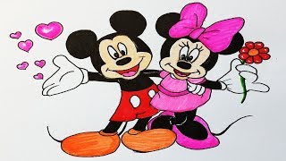 How To Draw Mickey Mouse And Minnie MouseStep by stepeasy draw [upl. by Gide]