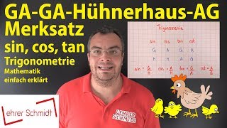 GA GA Hühnerhaus AG  Trigonometrie  sin cos tan cot  Lehrerschmidt  einfach erklärt [upl. by Daveta]