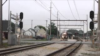 Railfanning Hammond Indiana South Shore Line amp State Line Crossing 061013 [upl. by Grous]