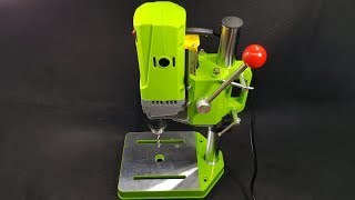 Test mini bench drill press MINIQ  For DIY Wood Metal [upl. by Lacey]