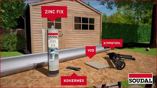 Dakgoot verlijmen en afkitten met Zinc Fix [upl. by Nilyahs]