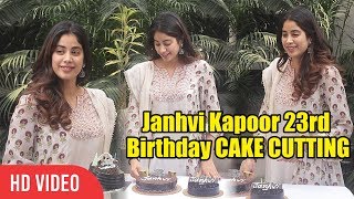 Janhvi Kapoor 23rd Birthday CAKE CUTTING With Media  Viralbollywood [upl. by Ecilef]