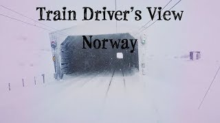 TRAIN DRIVERS VIEW Bad weather Christmas Day Run on the Bergen Line [upl. by Foster388]