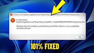 Operation did not complete successfully because the file contains a virus or unwanted software  FIX [upl. by Sheelah]