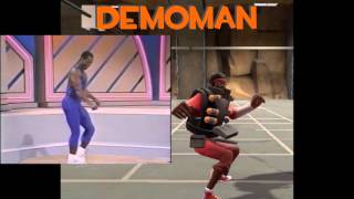 TF2 Manrobics Taunt Original SourceTeam Fortress 2 Comparison [upl. by Llerroj489]