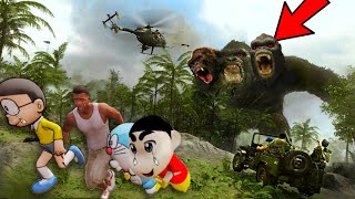 Shinchan and Franklin Help to KING KONG in GTA 5  King Kong Story in Gta 5 DSELFIE [upl. by Ellehcil]