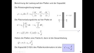 Plattenkondensator Herleitung der Kapazität mit der PoissonGleichung [upl. by Ymmas]