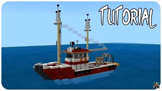 Minecraft How To Build a Tugboat in Minecraft  Minecraft Tugboat Tutorial [upl. by Froehlich]