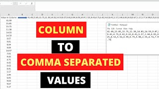 Convert Excel Column to comma separated values [upl. by Larianna564]