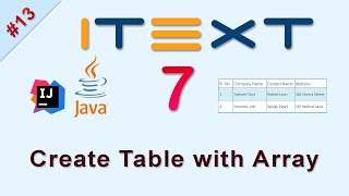 13 Create Table using Array  iText Java [upl. by Airliah]