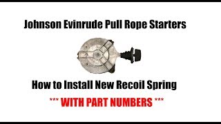 Repair Johnson Evinrude Outboard Recoil Starters [upl. by Aiet897]