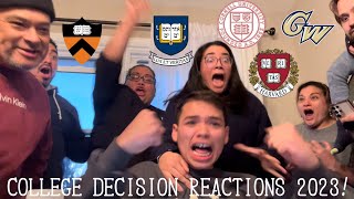 COLLEGE DECISION REACTIONS 2023 Class of 2027 Harvard Yale Princeton Cornell GW [upl. by Flower]