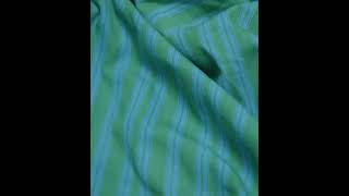 STRIPE TEAL KHADI COTTON 155 GSM HANDWOVEN FABRIC [upl. by Heyde550]