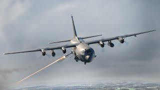 US Advanced AC130 Gunship Fires All Its Scary Cannons on Ground Targets [upl. by Yelak558]