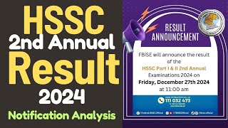 HSSC 2nd Annual 2024 Result Notification Analysis [upl. by Mareld]