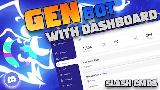 Discord Gen Bot 2023 With Dashboard amp Slash Commands  How To Make Gen Free 2023 [upl. by Emiatej]