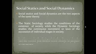 Social statics and Social dynamics 1 [upl. by Hana]