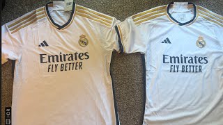 Real Madrid 202324 Home Jersey Player Version  Original Vs Fake [upl. by Darn786]