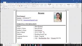 Resume kaise banaye  how are create Resume  Fast create Resume  Resume [upl. by Craw894]