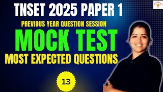 TNSET PAPER 1MOCK TEST MOST EXPECTED QUESTIONS [upl. by Akedijn102]