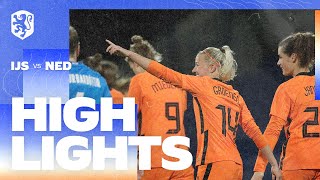 Highlights IJsland  OranjeLeeuwinnen 2192021 WKkwalificatie [upl. by Ytnom325]