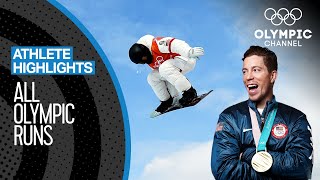 ALL Shaun White 🇺🇸 Olympic Snowboard runs  Athlete Highlights [upl. by Leaffar41]