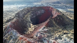 Fagradalsfjall volcano 2021 crater  Iceland  4K [upl. by Kenimod]