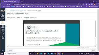 Module 1 Knowledge Check  AWS Academy Cloud Foundation  Cloud Concepts Overview [upl. by Nommad263]