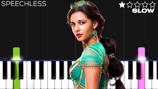 Naomi Scott  Speechless Aladdin  EASY SLOW Piano Tutorial [upl. by Hsekin]