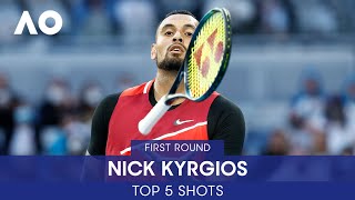 Nick Kyrgios  Top 5 Shots 1R  Australian Open 2022 [upl. by Ahsikad]