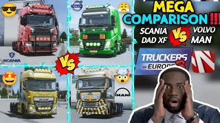 VOLVO vs SCANIA vs DAF XF vs MAN TGX  4 Most Powerful Trucks Compared 🚚  Truckers of Europe 3 [upl. by Niveek]