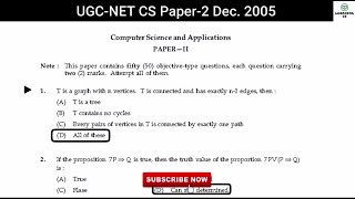 December 2005  UGC NET Computer Science Solved Paper  D8705  NTA UGC NET [upl. by Nethsa]